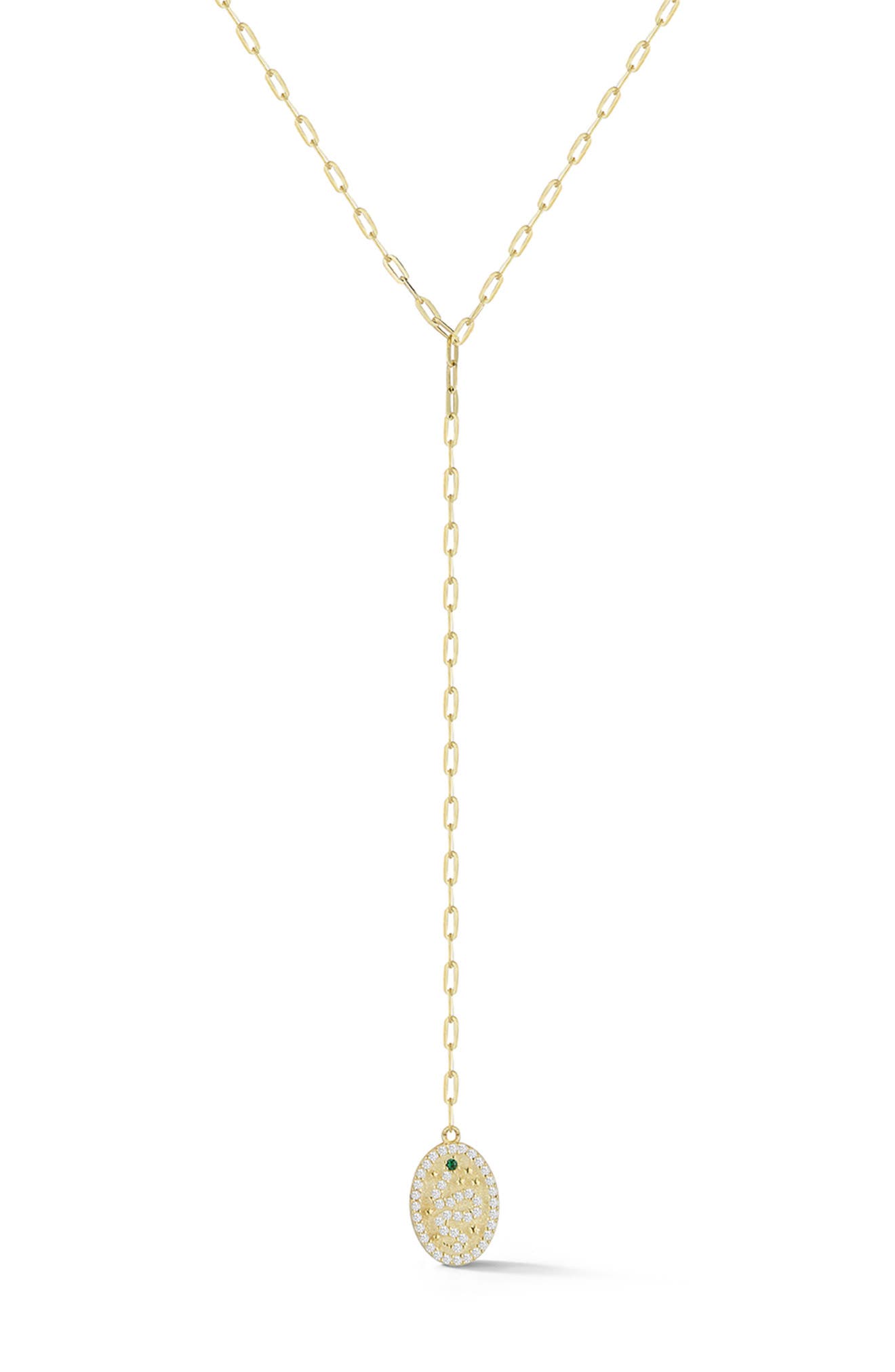 SPHERA MILANO CZ Snake Pendant Y-Drop Necklace