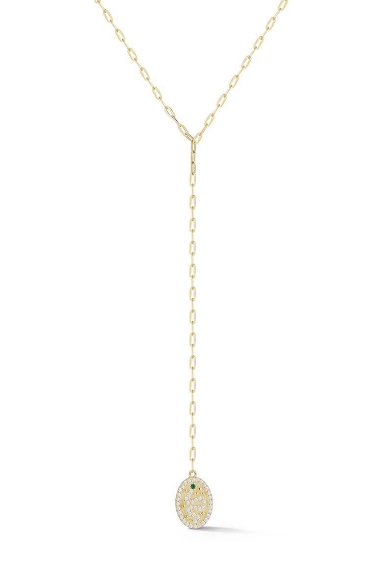 CZ Snake Pendant Y-Drop Necklace, Main, color, GOLD
