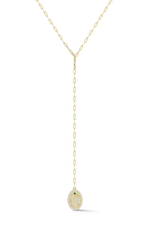 CZ Snake Pendant Y-Drop Necklace