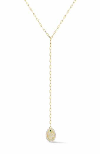 CZ Snake Pendant Y-Drop Necklace