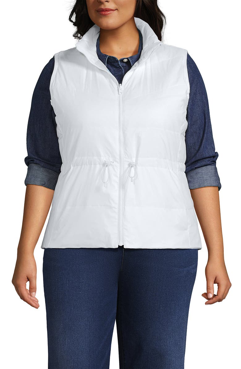 Lands' End Wanderweight Reversible Packable Down Vest, Main, color, White/Blue Colorblock