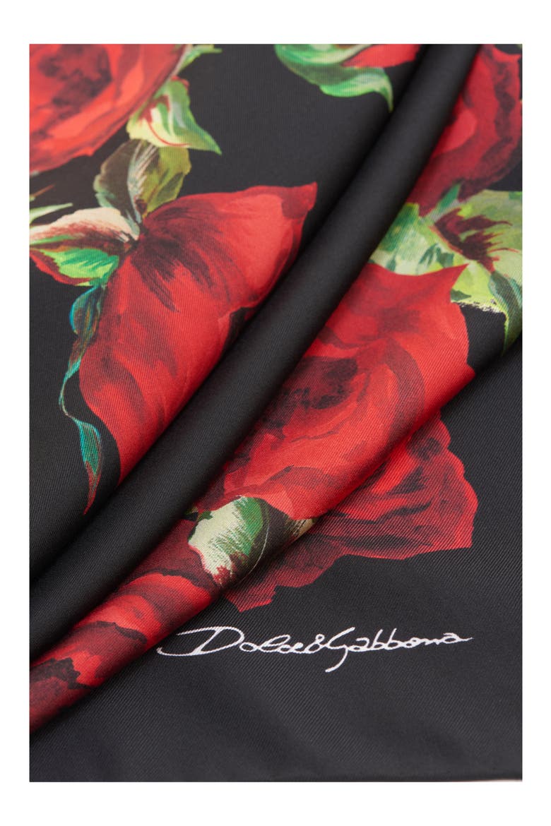 Roses Silk Scarf, Alternate, color, HN5HM ROSE ROSSE FDO.NERO