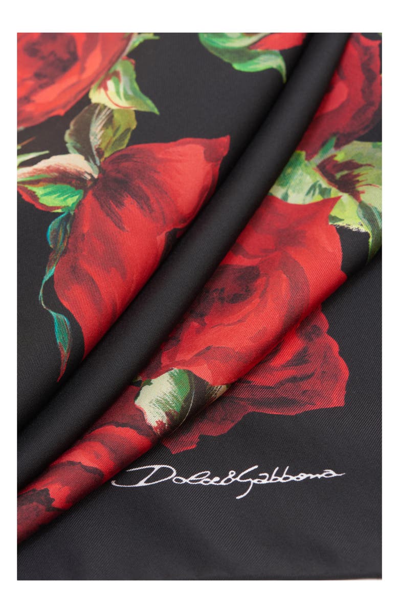 Dolce&Gabbana Roses Silk Scarf, Alternate, color, 