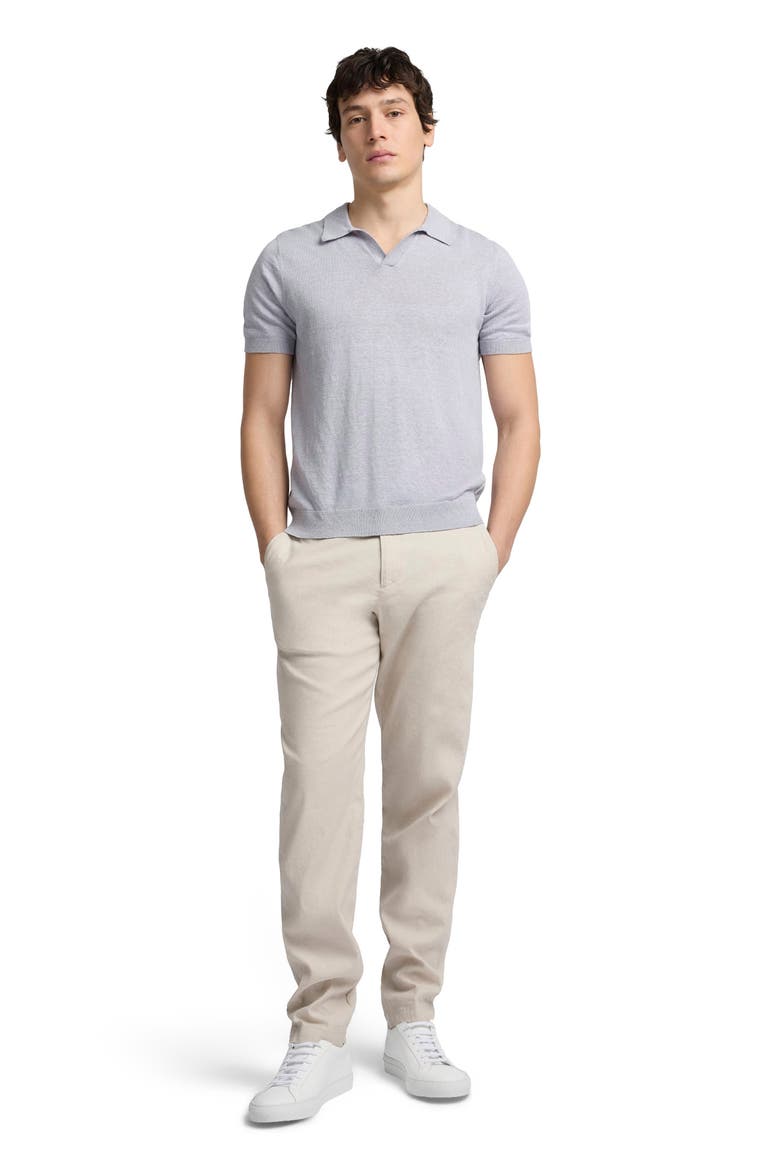 Linen Johnny Collar Polo, Main, color, Sky