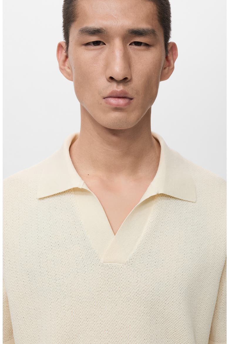 Structured Knit Polo, Alternate, color, ECRU