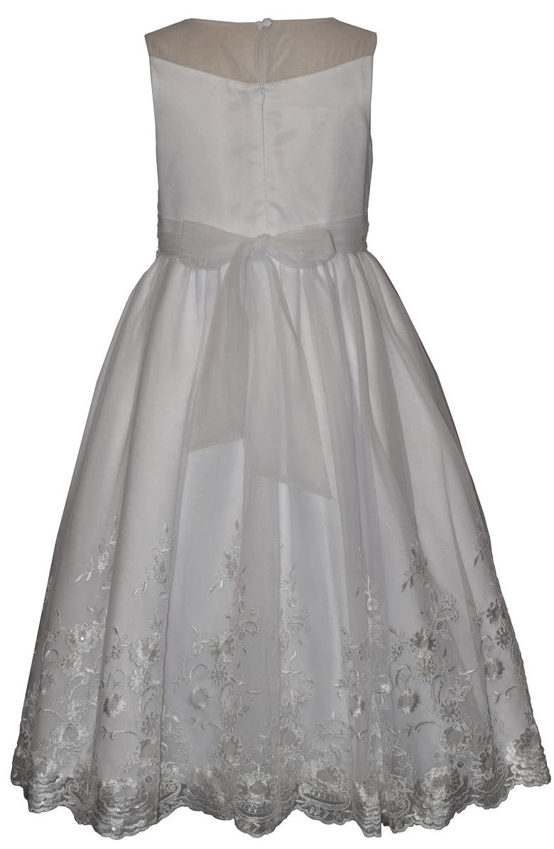 Iris & Ivy Sleeveless Embroidred Communion Dress, Alternate, color, White