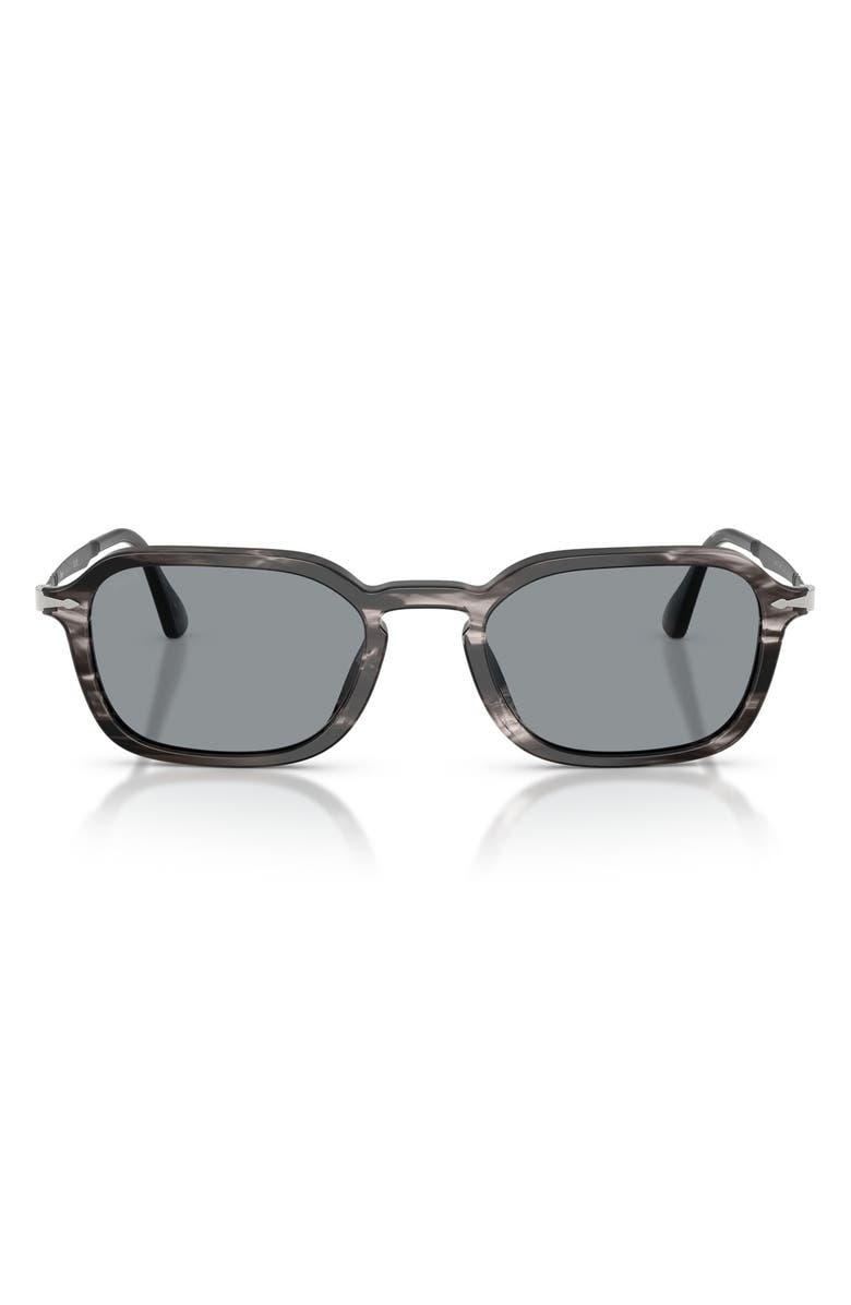 Persol 54mm Phantos Sunglasses, Main, color, Striped Black And Grey / Blue