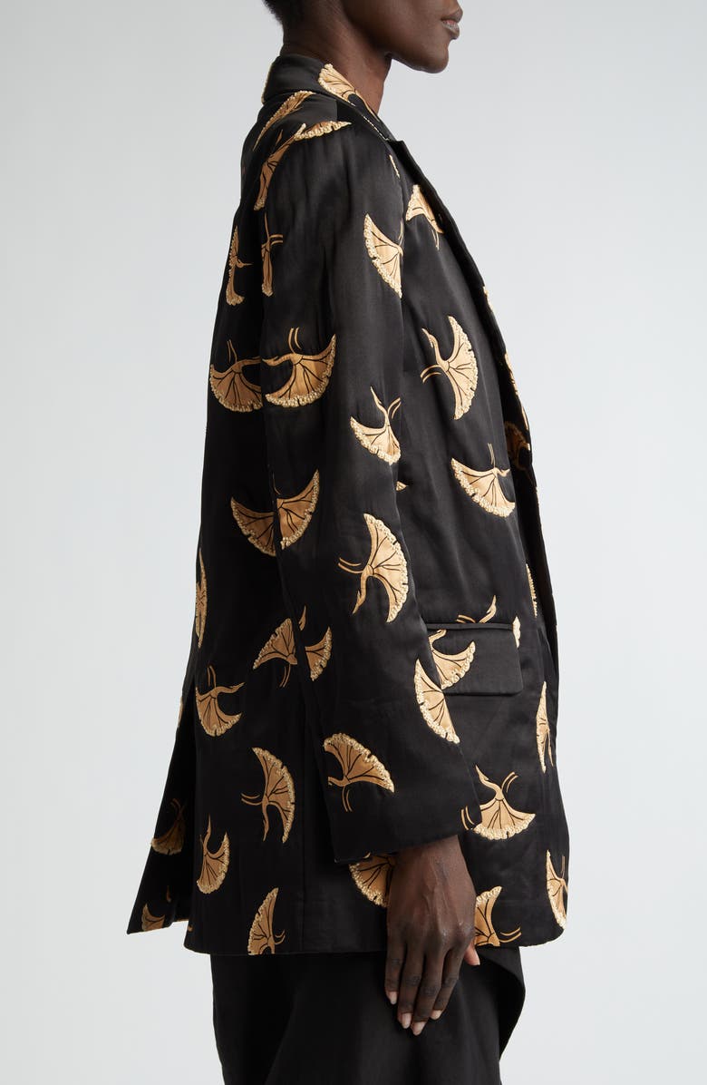 Dries Van Noten Blur Embellished Oversize Satin Blazer, Alternate, color,