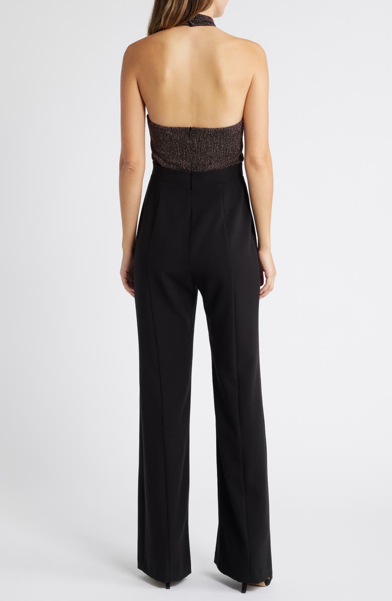 Black Halo Genesis Metallic Wide Leg Jumpsuit, Alternate, color, 