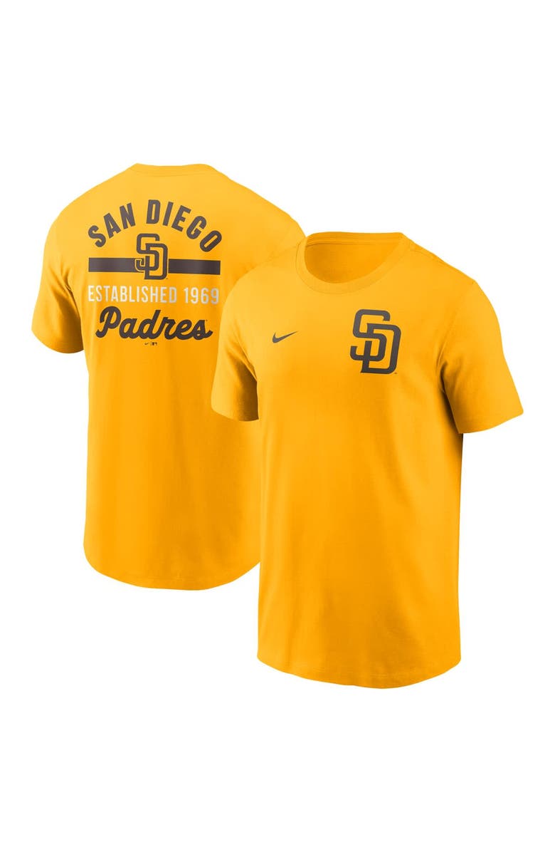 Nike Men's Nike Gold San Diego Padres 2-Hit T-Shirt, Alternate, color, Gold