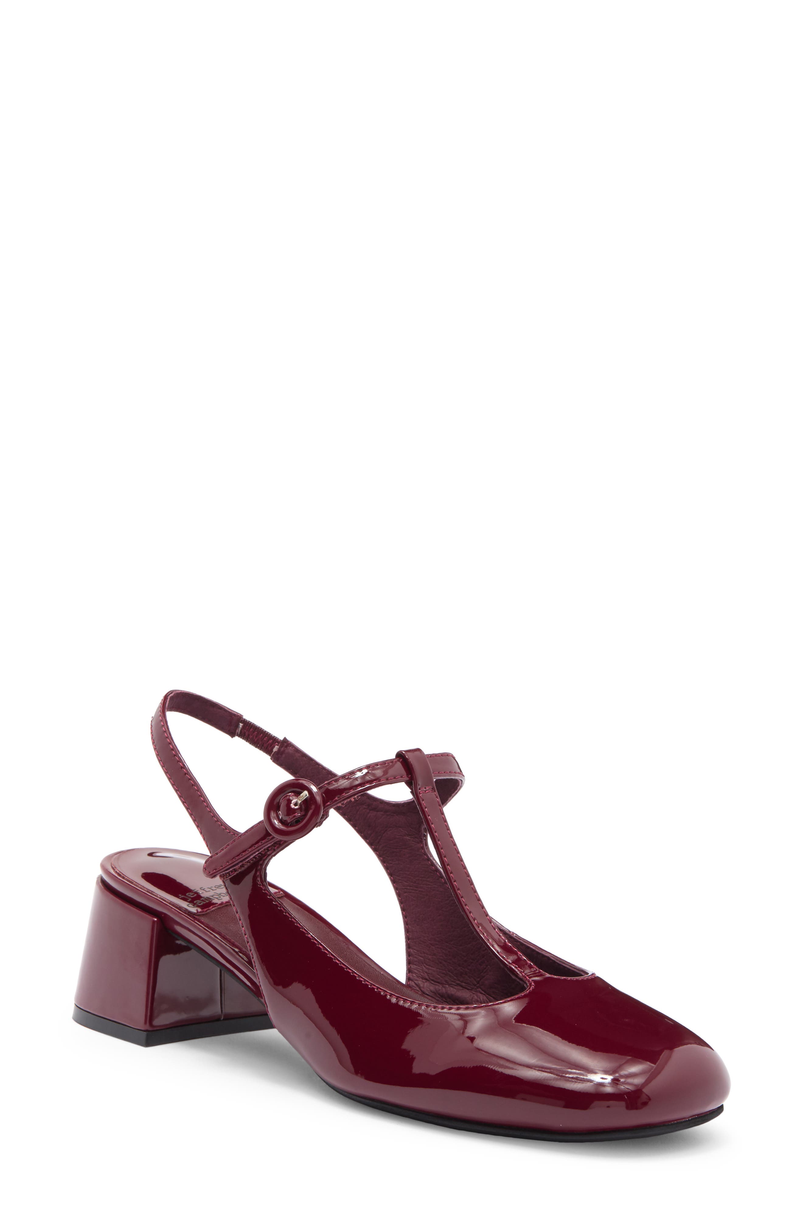 Wandz T-Strap Pump, Main, color, RED PATENT