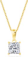 Crislu Princess Cut Cubic Zirconia Pendant Necklace