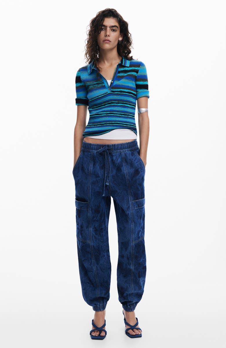 Desigual Rib Stripe Henley, Alternate, color,