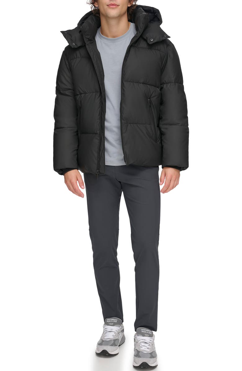 DKNY Rubberized Front Zip Puffer Jacket, Alternate, color,