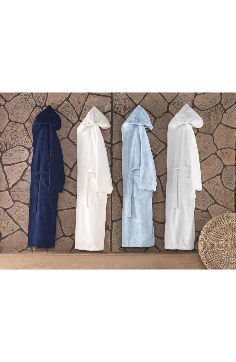 DePera Hooded Turkish Cotton Bathrobe, Alternate, color, Blue