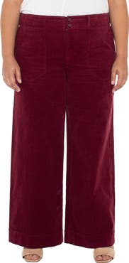 Liverpool Los Angeles High Waist Wide Leg Utility Corduroy Pants