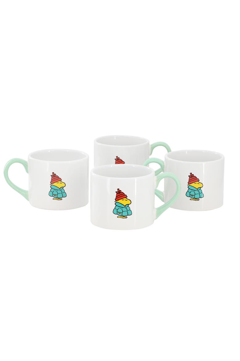 All Bundled Up 4 Piece 19 Ounce Stackable Stoneware Mug Set, Main, color, White
