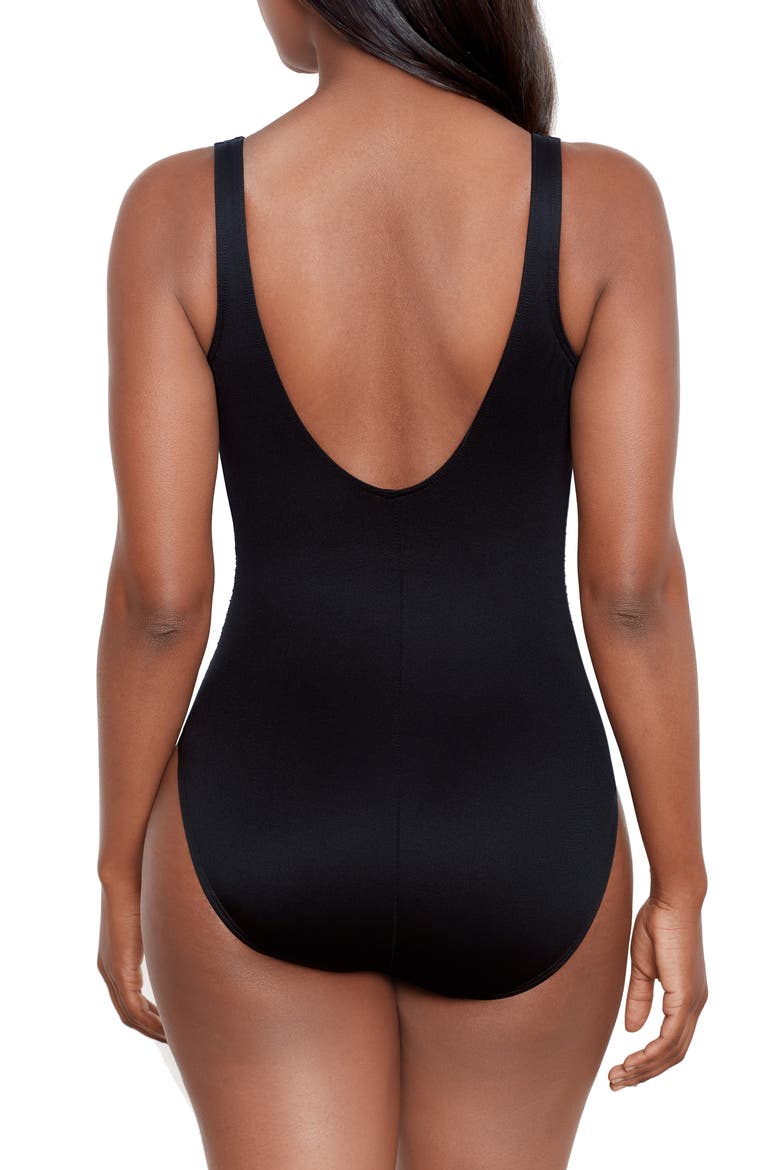 Petal Pusher Temptress One-Piece Swimsuit, Alternate, color, BLACK/ MULTI