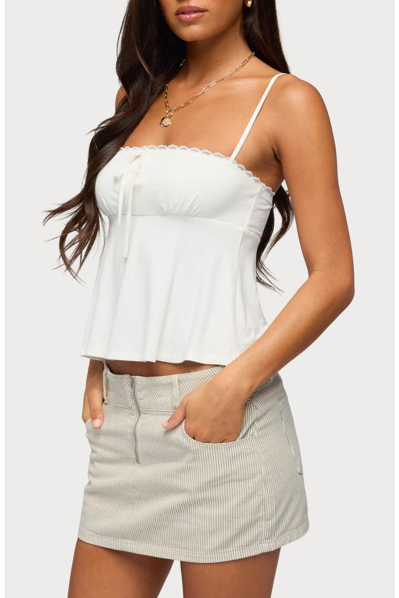 Gallie Tie Front Camisole, Alternate, color, WHITE