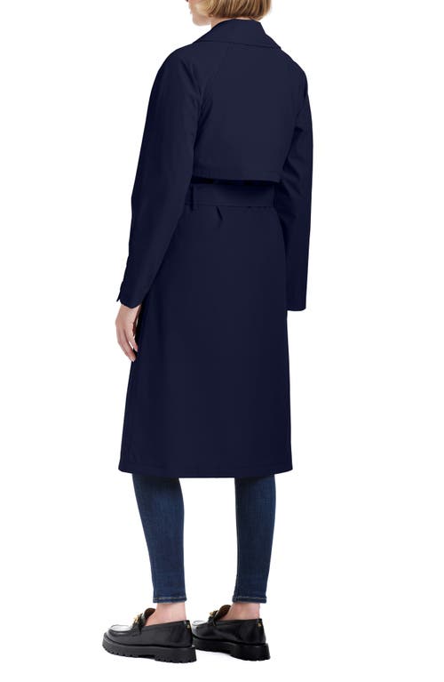 Kate Spade New York Double Breasted Trench Coat In Planetary Navy