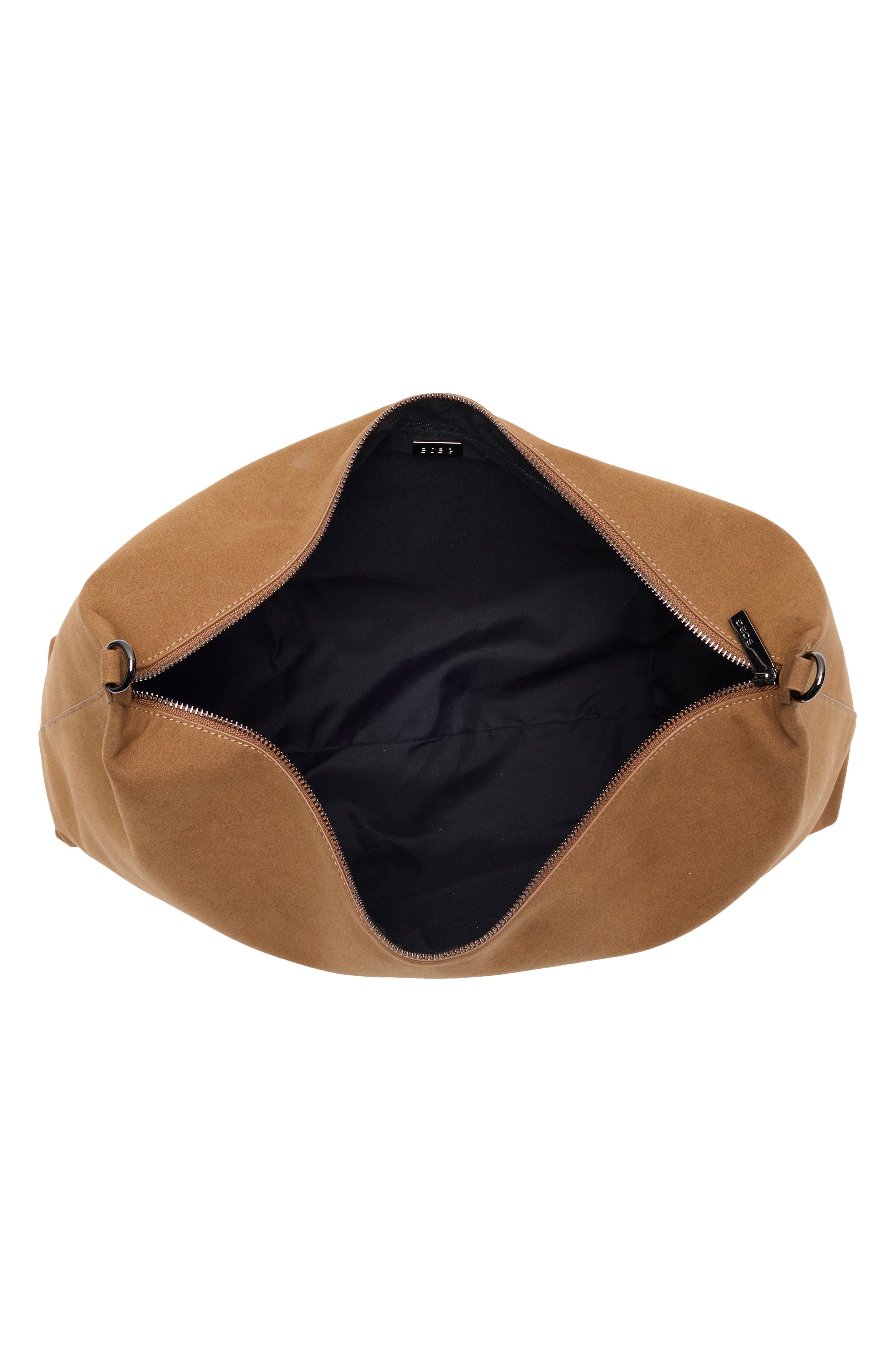 Faux Suede Hobo, Alternate, color, CARAMEL