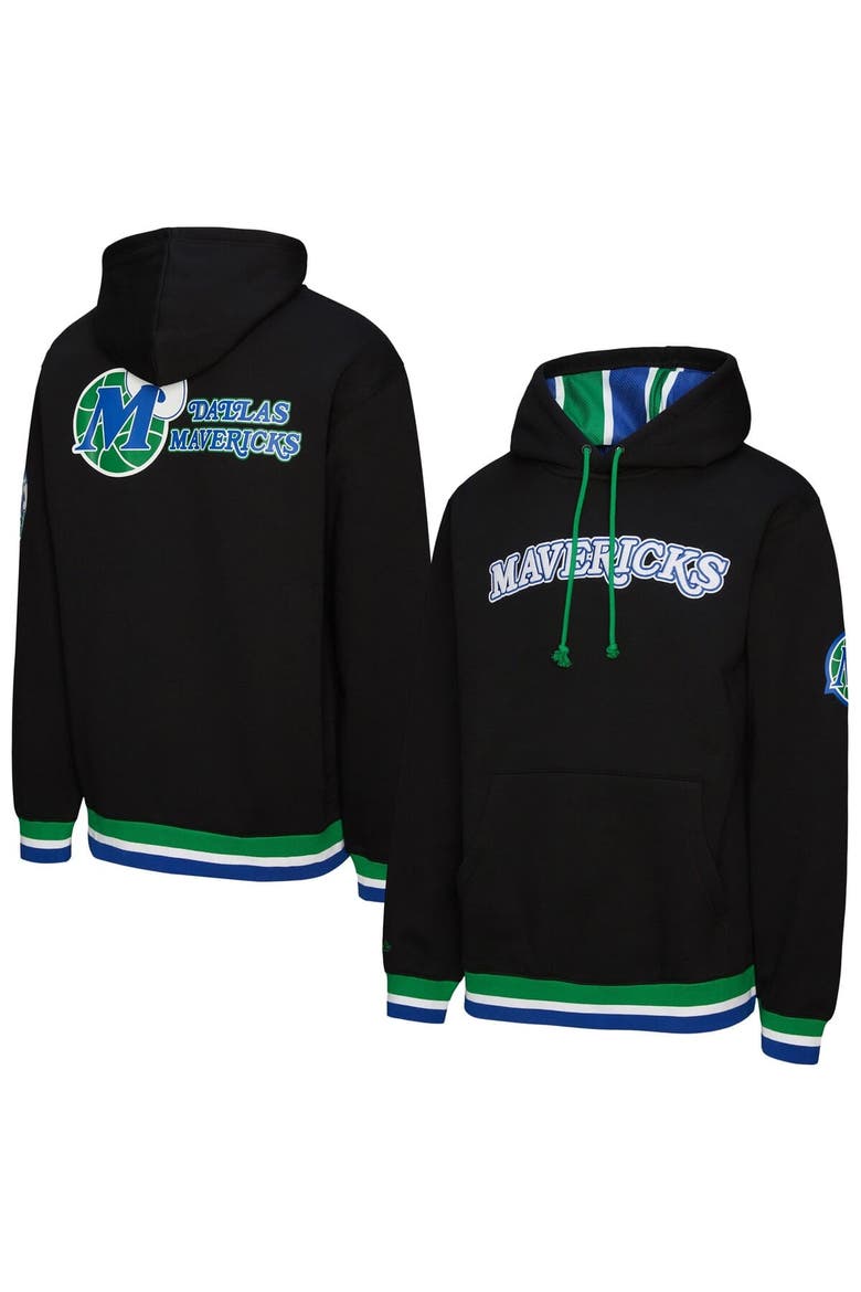 Unisex Mitchell & Ness Black Dallas Mavericks Vintage Heavyweight Hoodie, Main, color, Black