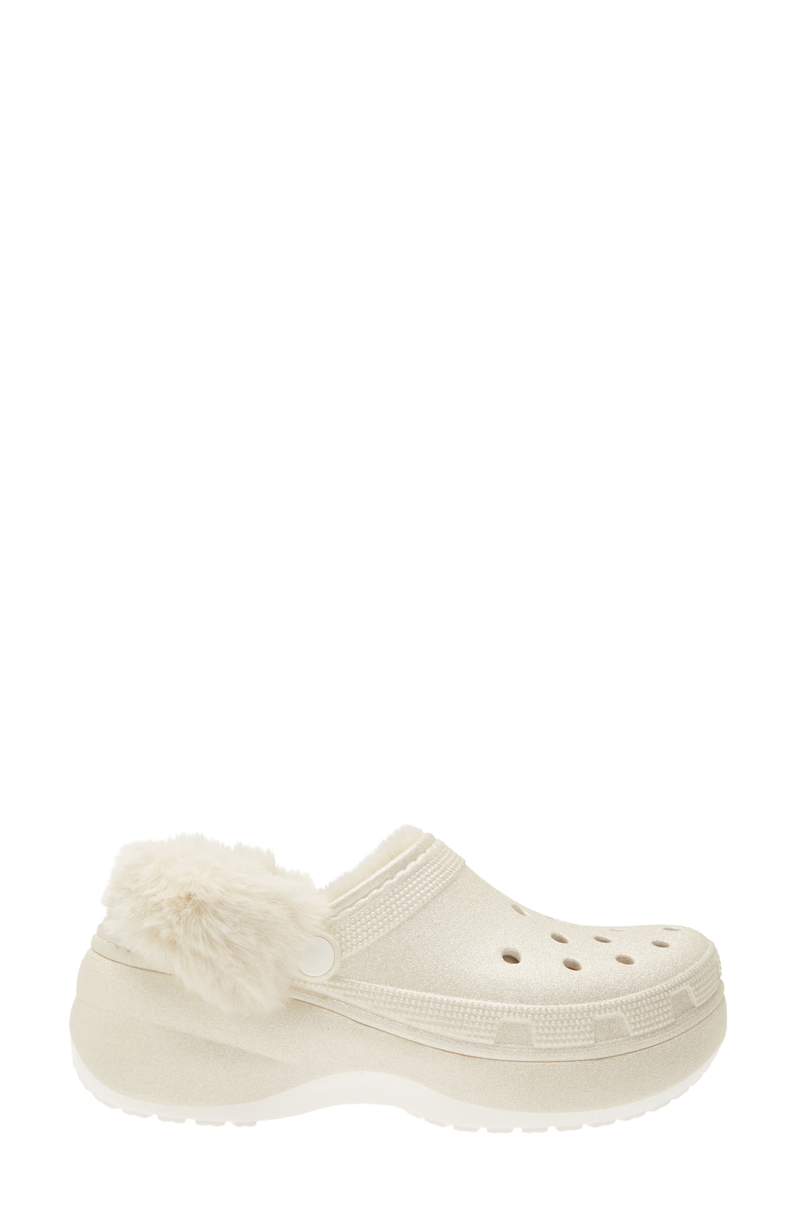 Classic Glitter Clog, Alternate, color, CHALK
