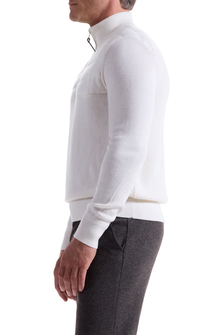 Merino Wool Quarter Zip Polo Sweater, Alternate, color, CHALK