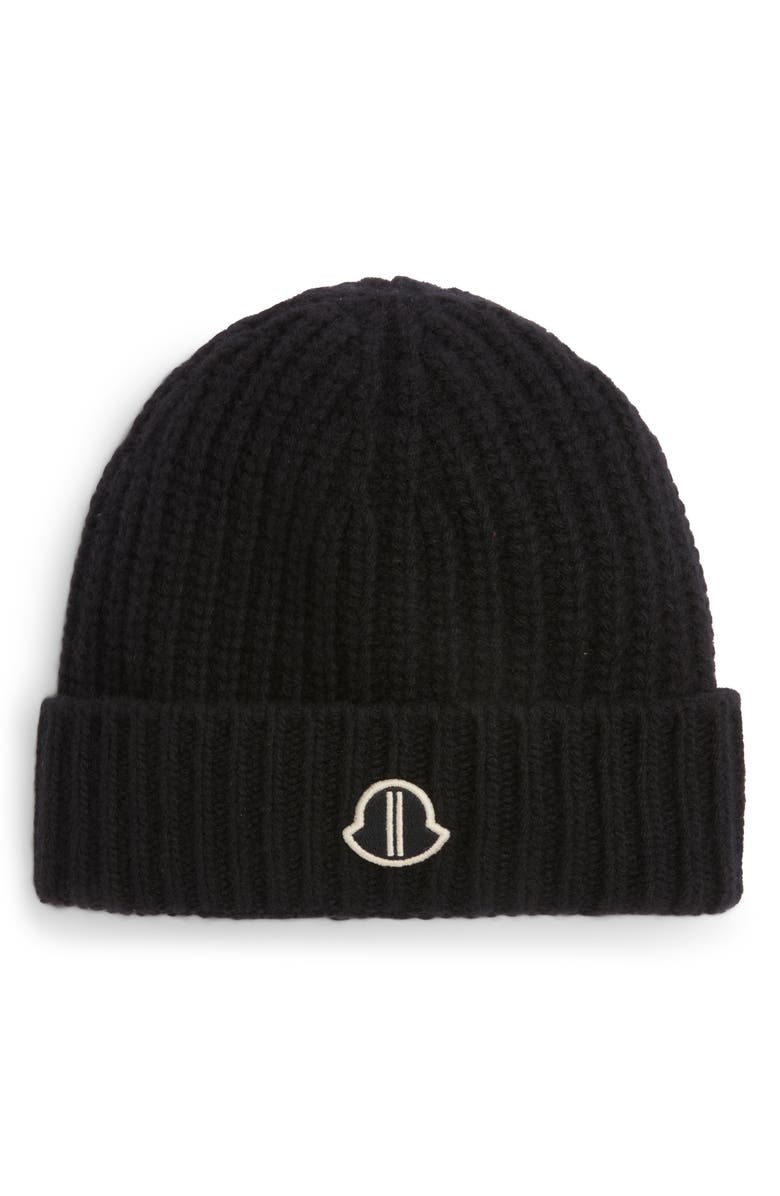 Moncler x Rick Owens Rib Virgin Wool & Cashmere Beanie, Main, color, 