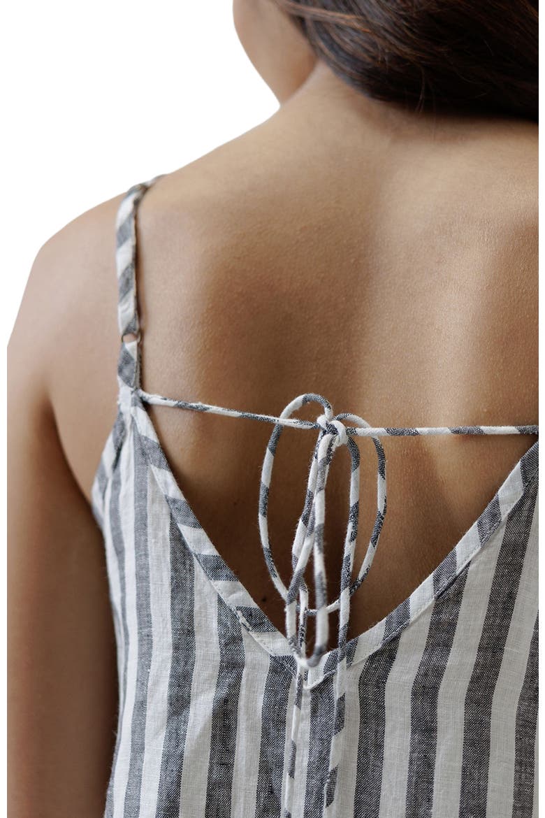 Short Tent Dress with Back Tie, Alternate, color, Black and White Stripes