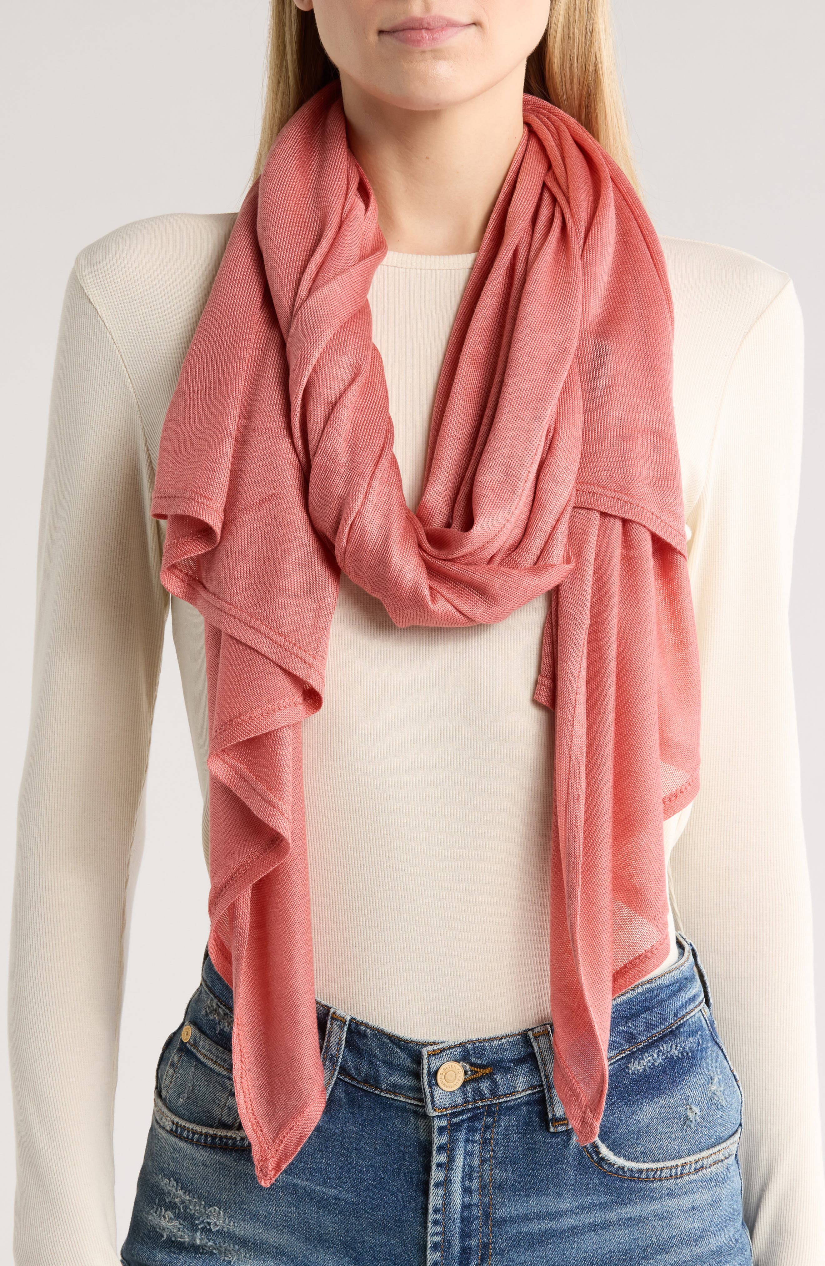 Vince Camuto Lightweight Rib Knit Scarf (Women) | Nordstromrack