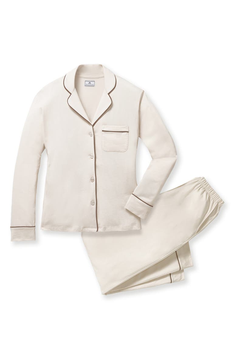 Petite Plume Featherweight Pima Cotton Pajamas, Alternate, color, White