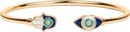 Karma and Luck Positive Light - Enamel Hamsa Evil Eye Cuff