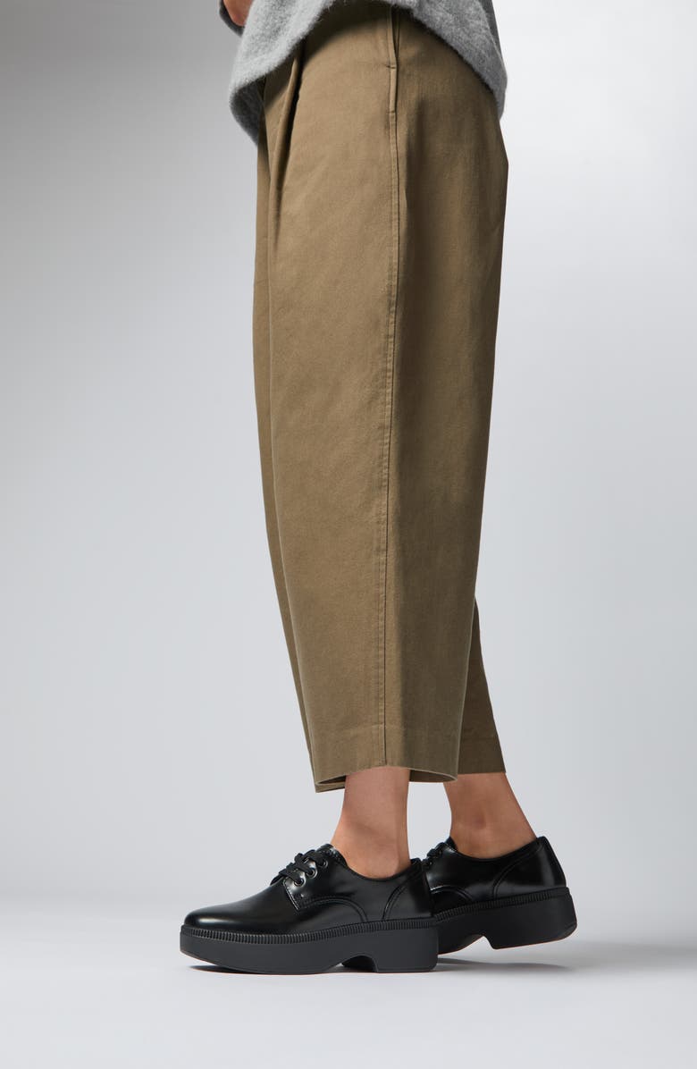 FitFlop Luma Demi Wedge Leather Oxford, Alternate, color, Black