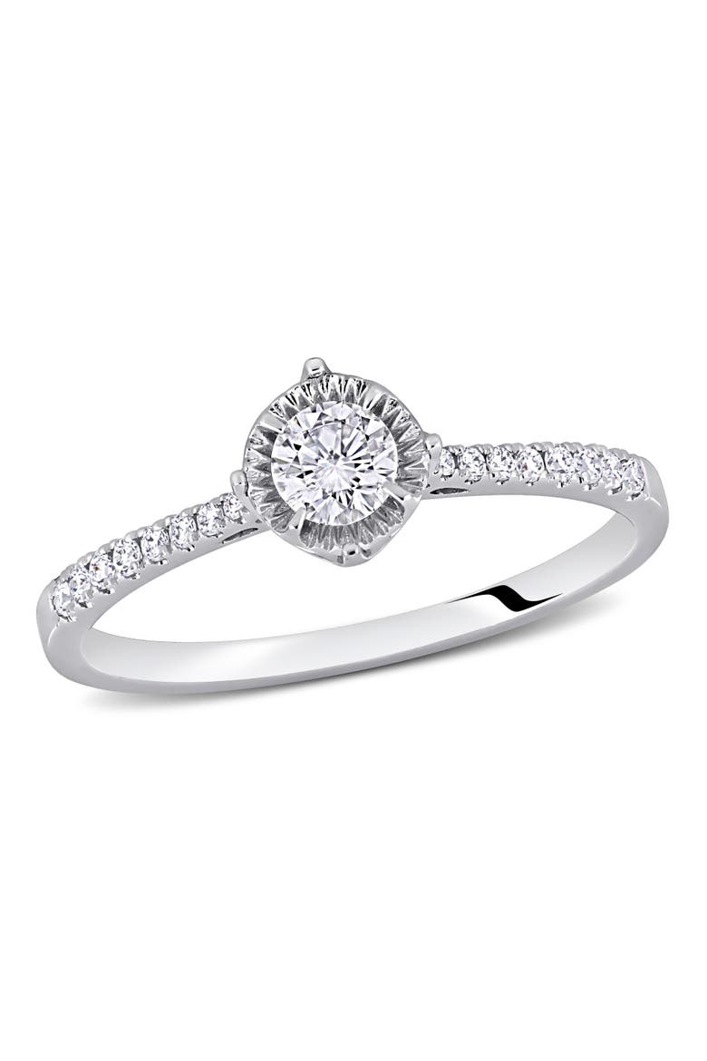Lab-Grown Diamond Engagement Ring 14k White Gold, Main, color, White Gold