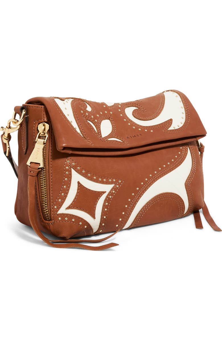 AIMEE Bali Double Entry Crossbody Bag, Alternate, color, Chestnut Inlay