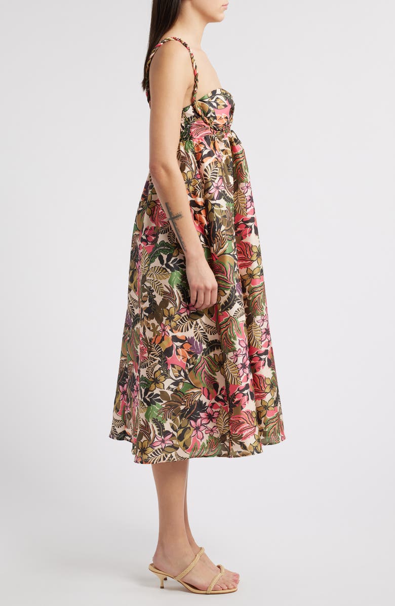 Hutch Twist Strap Sleeveless Midi Dress, Alternate, color, Multicolor Tropical