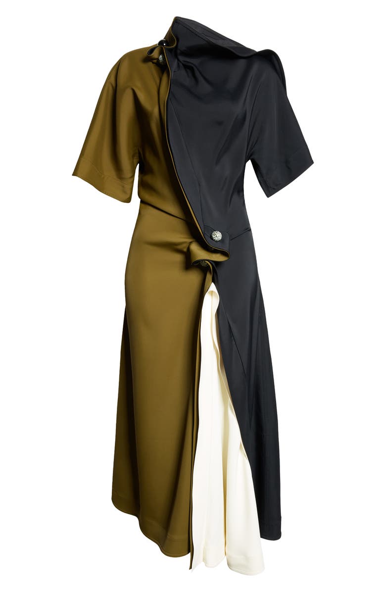 Bottega Veneta Piercing Detail Stretch Cady Midi Dress, Alternate, color, 