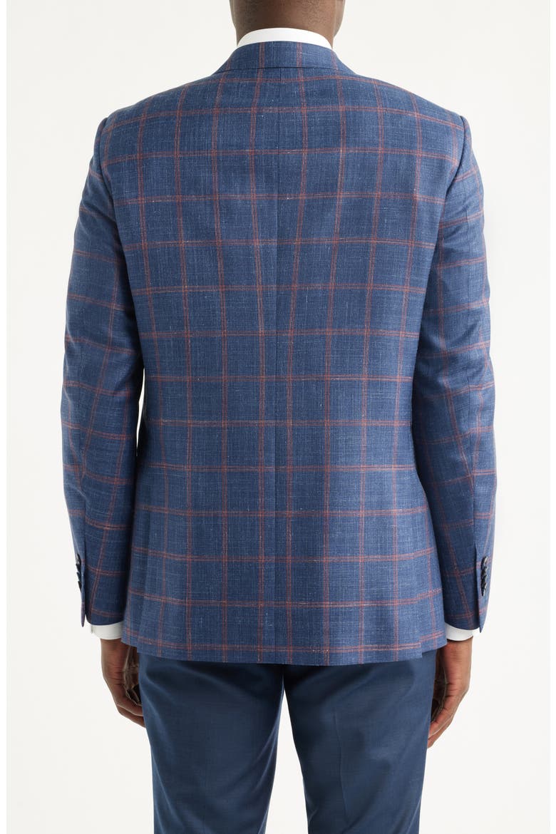 Flynn Classic Fit Navy Check Slub Wool Blend Sport Coat, Alternate, color, BLUE