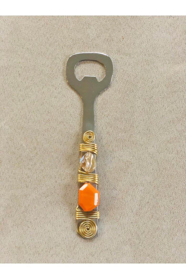 Mother-of-Pearl Embellished Bottle Opener, Alternate, color, ORANGE