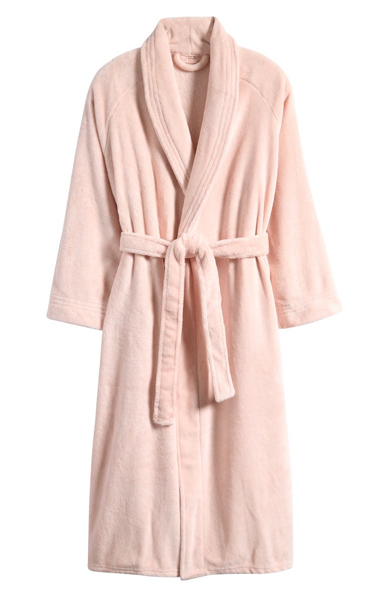 Papinelle Long Plush Robe, Alternate, color, Winter Rose