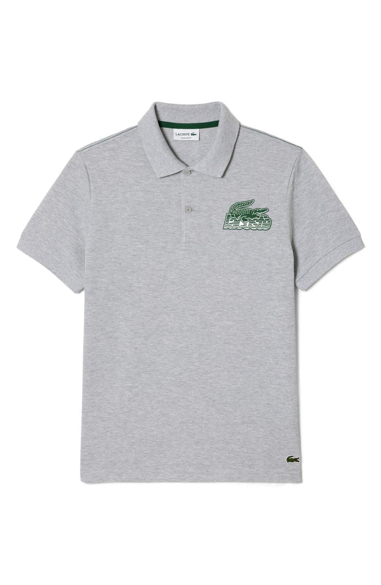 Lacoste Regular Fit Cotton Piqué Graphic Polo, Main, color, 