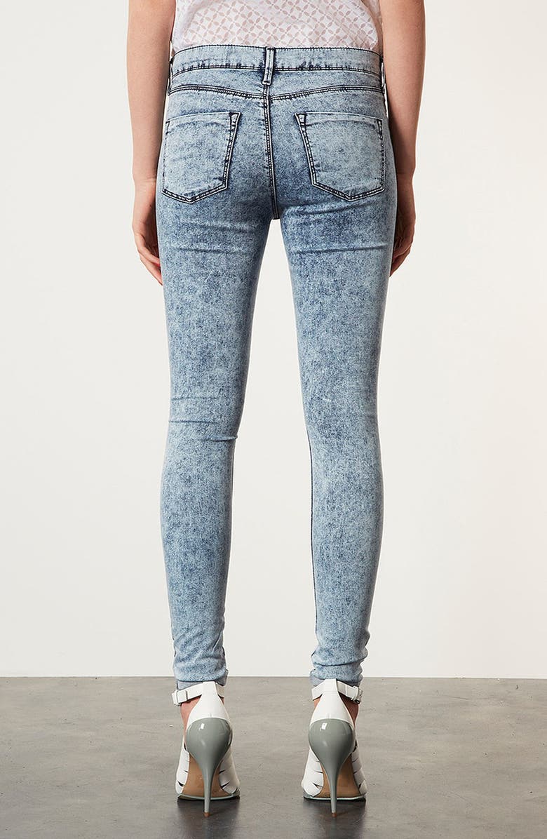 Topshop Moto 'Leigh' Acid Wash Skinny Jeans, Alternate, color, 