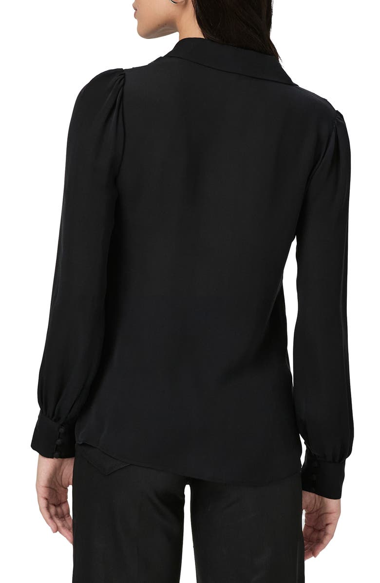 PAIGE Clairette Lace Trim Silk Shirt, Alternate, color, 
