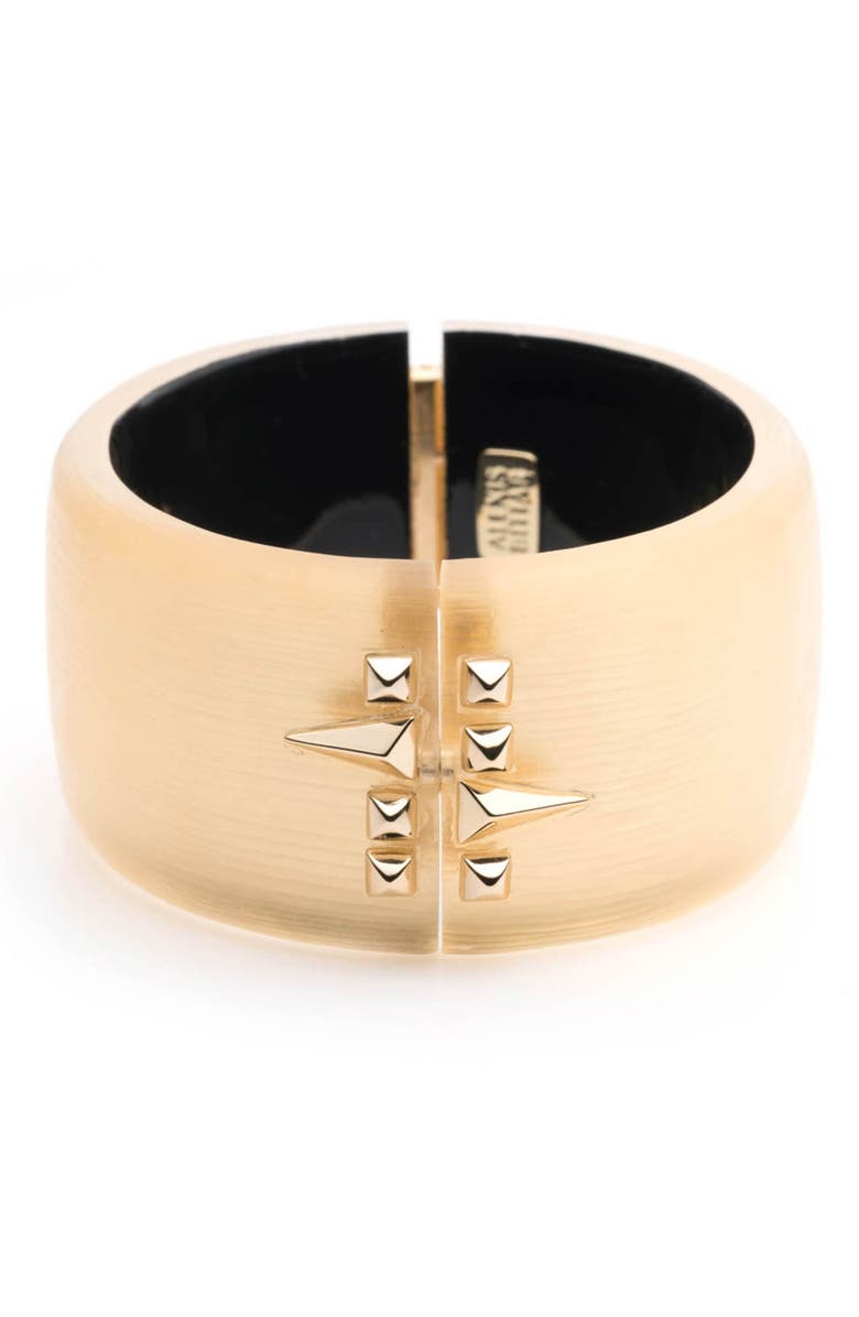 Alexis Bittar Golden Studded Hinge Bracelet, Main, color, 
