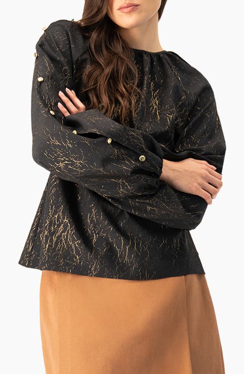 Long Sleeve V-Neck Blouse