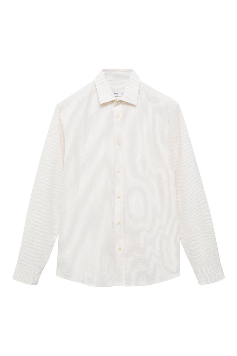Regular Fit Stripe Seersucker Button-Up Shirt, Alternate, color, SAND
