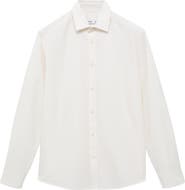 MANGO Regular Fit Stripe Seersucker Button-Up Shirt