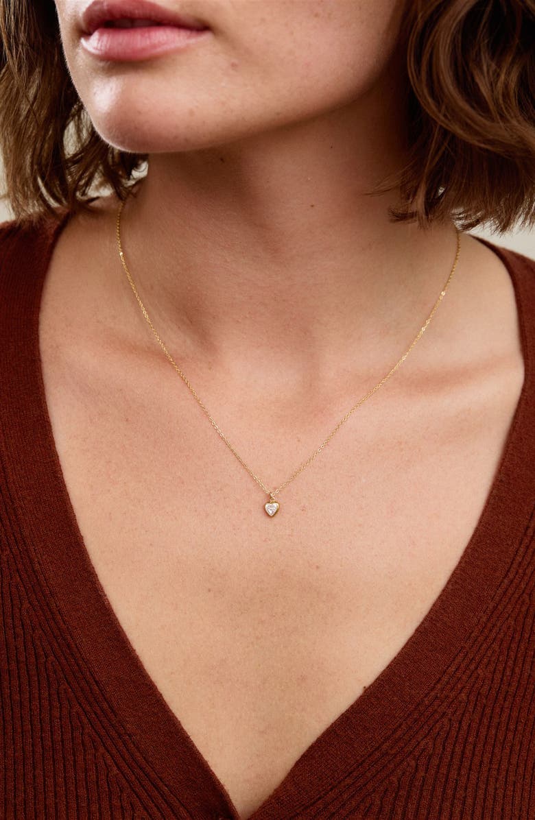 Set & Stones Amy Cubic Zirconia Heart Pendant Necklace, Alternate, color, Gold