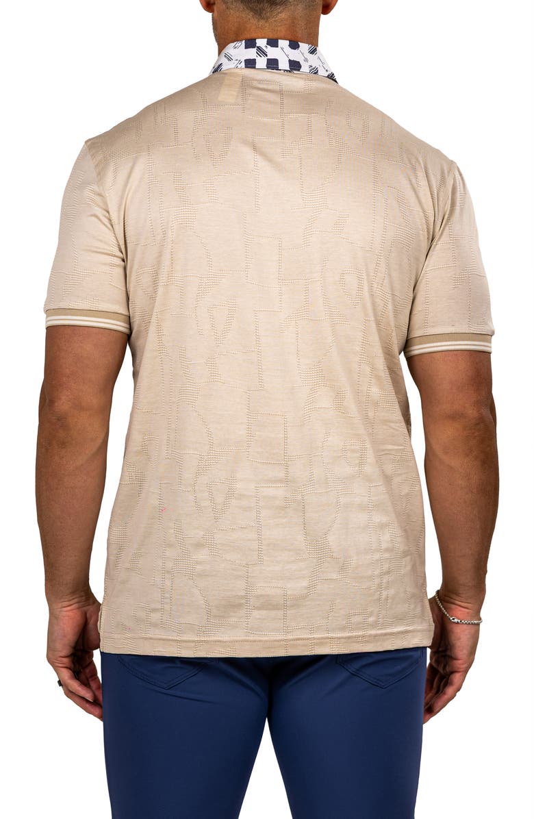 Maceoo Marthyr Textured Contrast Collar Cotton Polo, Alternate, color,